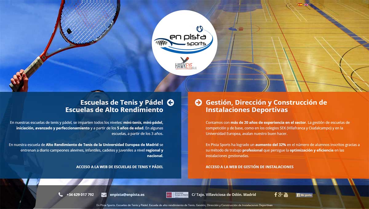 En Pista Sports. Nueva referencia de Azaelia en diseño y construcción de páginas web
