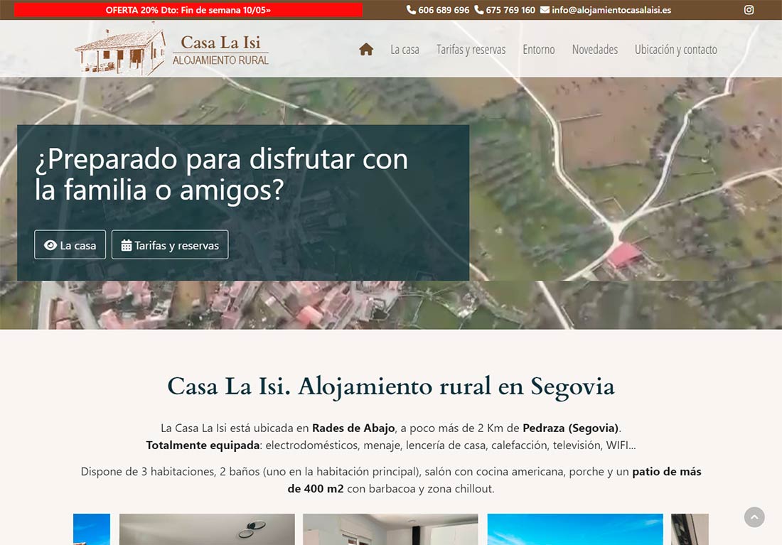 Página web en Segovia: Casa La Isi. Nueva referencia de Azaelia