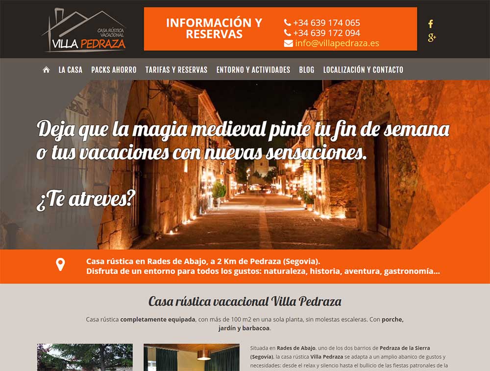 Villa Pedraza. Nueva referencia de página web de Azaelia