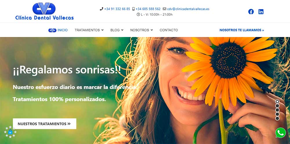 Azaelia actualiza y rediseña la página web de Clínica Dental Vallecas