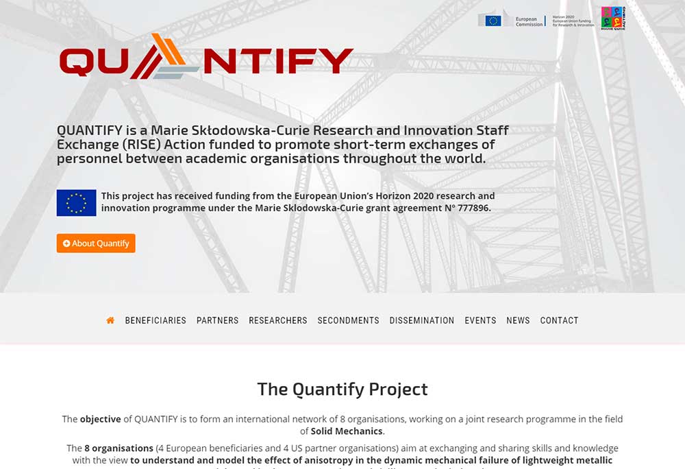 Diseño de páginas web en Leganés. Nueva referencia de Azaelia: Quantify - Universidad Carlos III