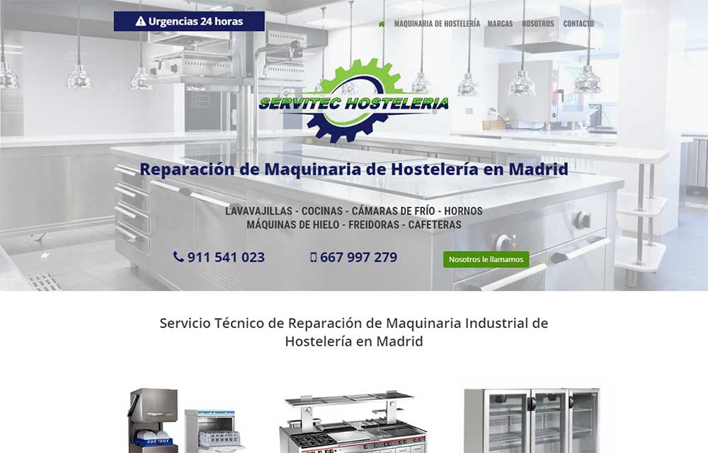 Páginas web en Madrid. Nueva referencia de Azaelia: Servitec Hostelería