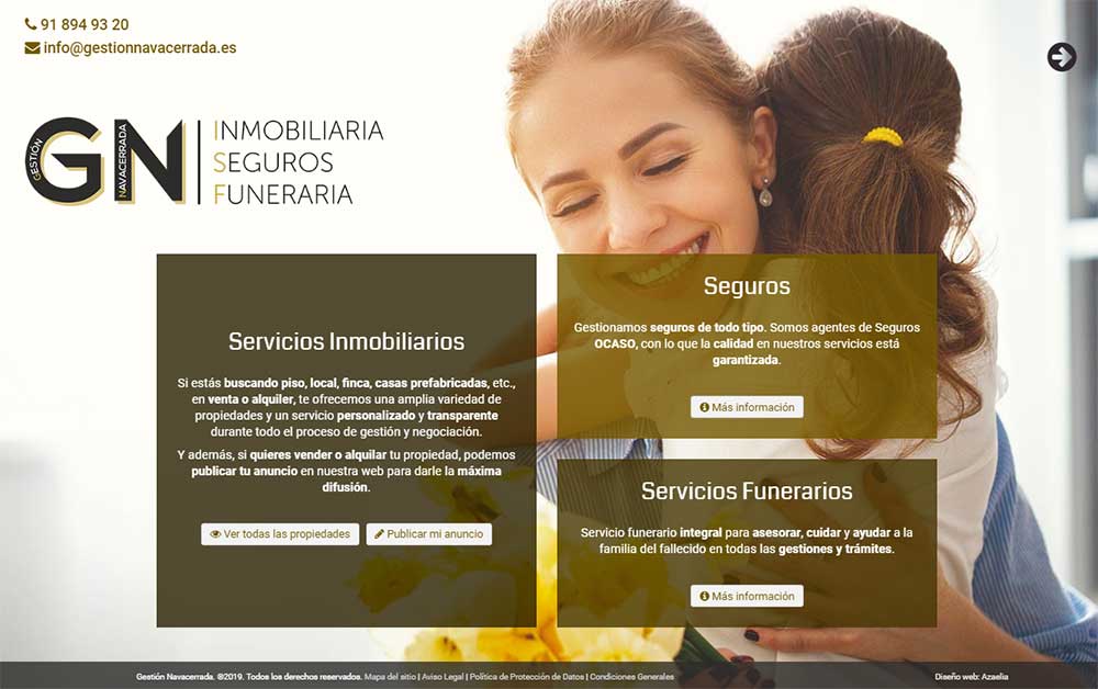 Gestión Navacerrada. Nueva página web de Azaelia en Madrid