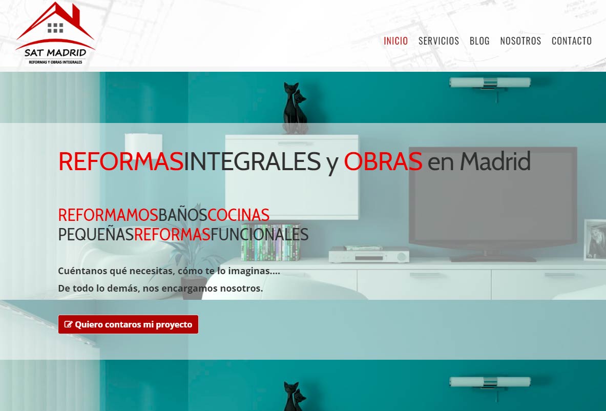 Página web de Reformas y Obras para SAT Madrid. Nueva referencia de Azaelia