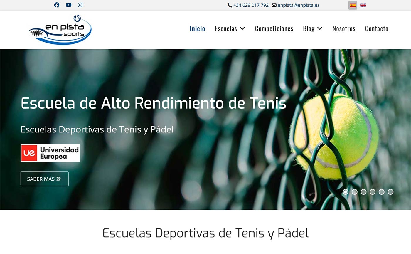 Rediseño web integral en Madrid: En Pista Sports. Un proyecto de Azaelia